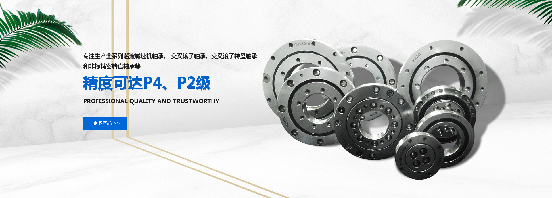 專注生產全系列機器人軸承、諧波減速機軸承、交叉滾子軸承、交叉滾子轉盤軸承和非標精密轉盤軸承等